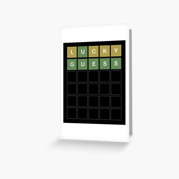 Vista previa del artículo con la obra «Wordle Lucky Guess - Diseño divertido del juego de palabras Wordl Grid», diseñado y vendido por KennyBurrell.