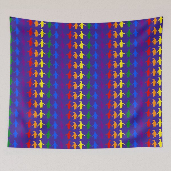 Item preview, Dark Purple #3A2096 background LGBTQI+ Pride Penguins LGBT LGBTQ designed and sold by SBPenguins.