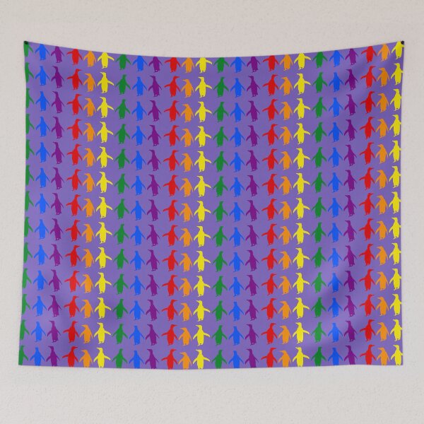 Item preview, Light Purple #795FC1 background LGBTQI+ Pride Penguins LGBT LGBTQ designed and sold by SBPenguins.