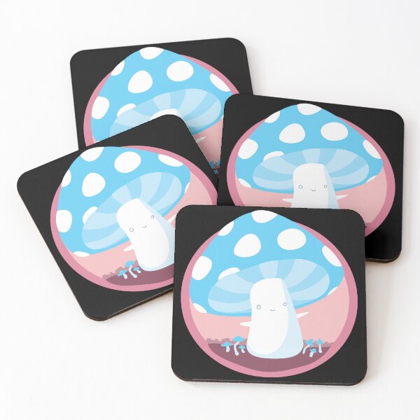 Item preview, trans pride mushrooom (blue on pink) designed and sold by plotDriving-NPC.