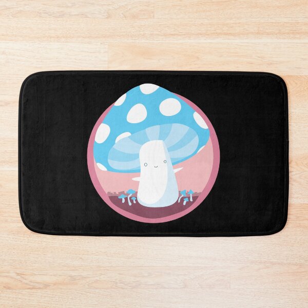 Item preview, trans pride mushrooom (blue on pink) designed and sold by plotDriving-NPC.