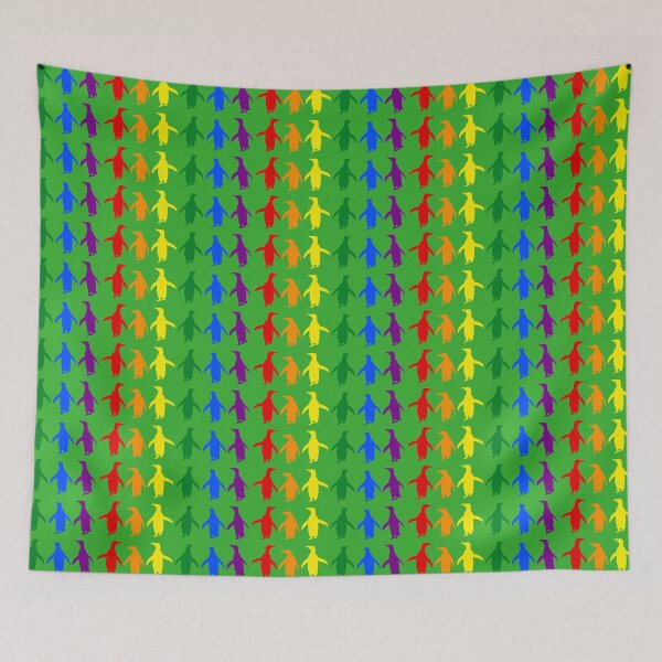 Item preview, Bright Green #35B02C background LGBTQI+ Pride Penguins LGBT LGBTQ designed and sold by SBPenguins.