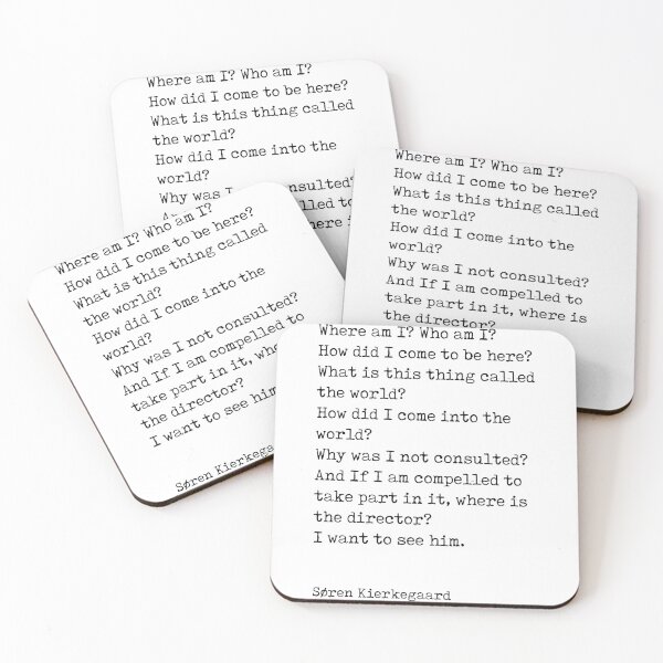 Item preview, Where am I - Soren Kierkegaard Poem - Literature - Typewriter Print designed and sold by Studio Grafiikka.