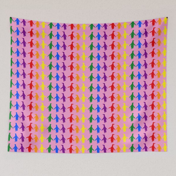 Item preview, Pink #F699CD background LGBTQI+ Pride Penguins LGBT LGBTQ designed and sold by SBPenguins.