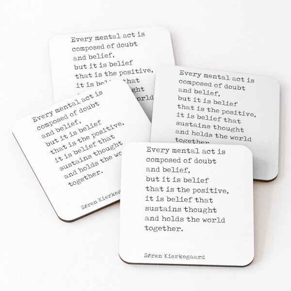 Item preview, Doubt and Belief - Soren Kierkegaard Quotes - Literature - Typewriter Print designed and sold by Studio Grafiikka.