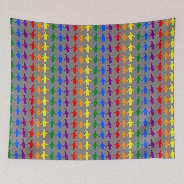 Item preview, Grey #808080 background LGBTQI+ Pride Penguins LGBT LGBTQ designed and sold by SBPenguins.