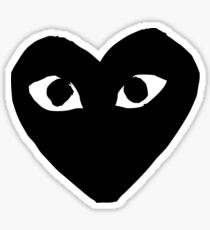 black heart with eyes Sticker