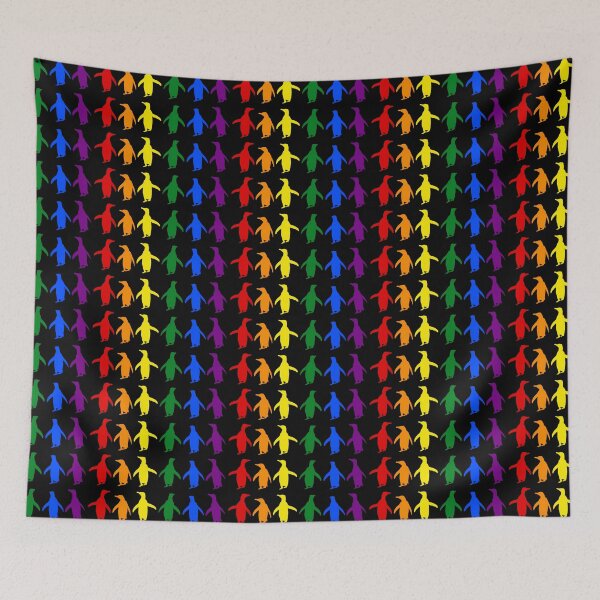 Item preview, Black background LGBTQI+ Pride Penguins LGBT LGBTQ designed and sold by SBPenguins.