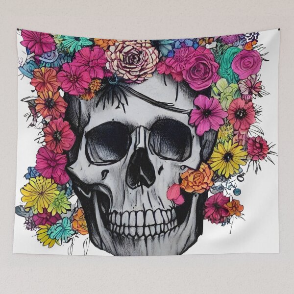 Item preview, Flower head skull designed and sold by McCallnWaldo.