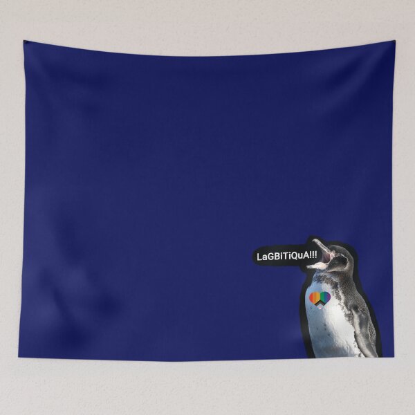 Artikelvorschau, Dark Blue #060D5B Galapagos Penguin screams LAGBITIQUA (lgbtqia+) entworfen und verkauft von SBPenguins.