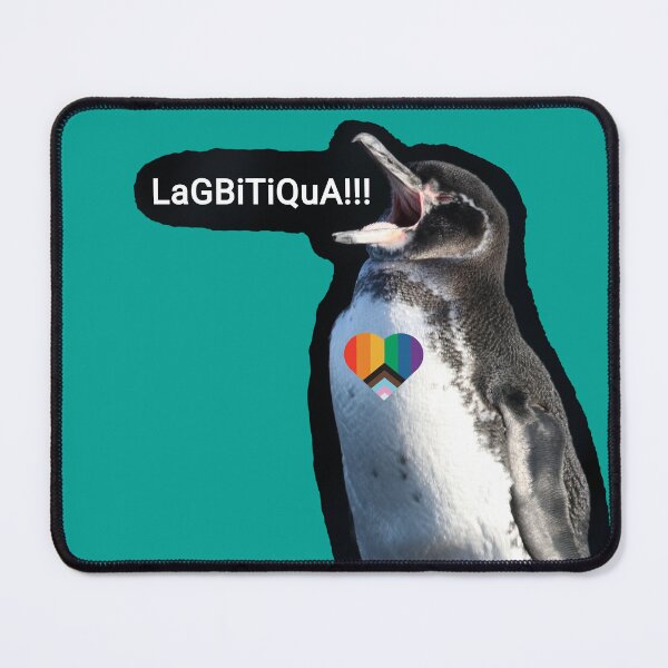 Item preview, Teal #03A096 Galapagos Penguin screams LAGBITIQUA (lgbtqia+) designed and sold by SBPenguins.