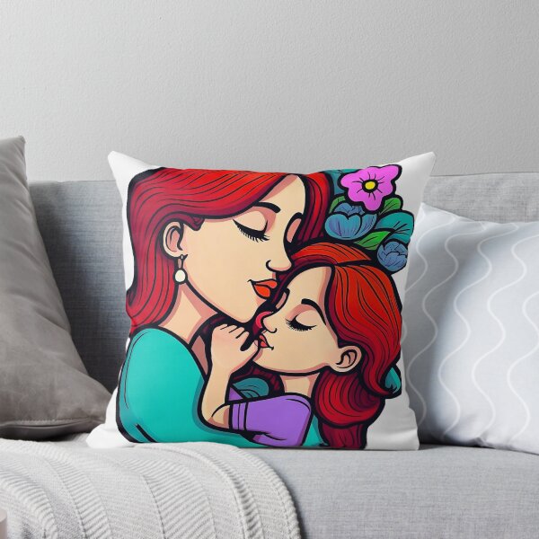 Item preview, Mother and daughter hug flowers ornament in style of colorful vector illustration designed and sold by StickySociety.