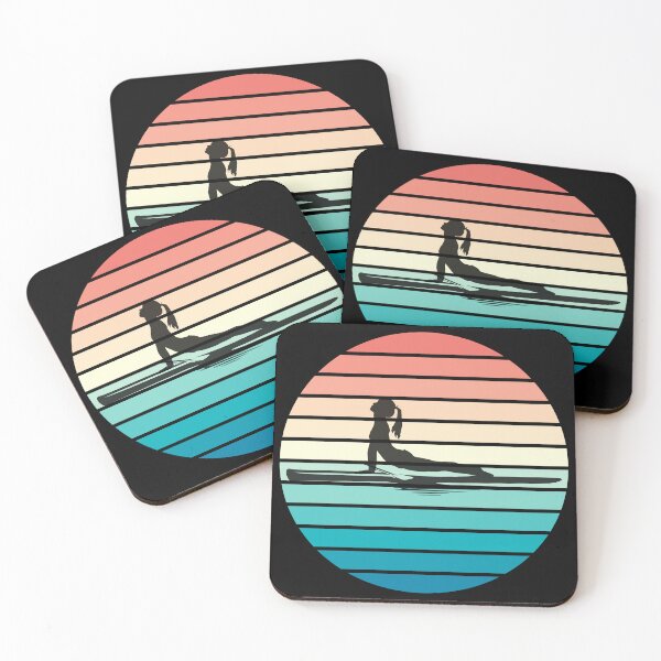 Item preview, SUP Yoga with retro sunset designed and sold by aliveinmiddle.