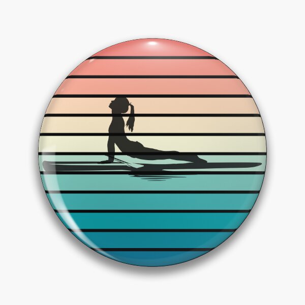 Item preview, SUP Yoga with retro sunset designed and sold by aliveinmiddle.