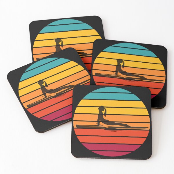 Item preview, SUP Yoga with bright retro sunset designed and sold by aliveinmiddle.