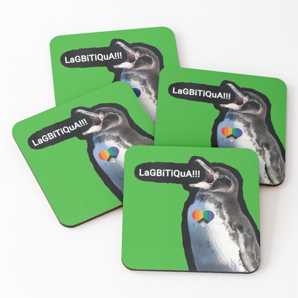 Artikelvorschau, Bright Green #35B02C Galapagos Penguin screams LAGBITIQUA (lgbtqia+) entworfen und verkauft von SBPenguins.