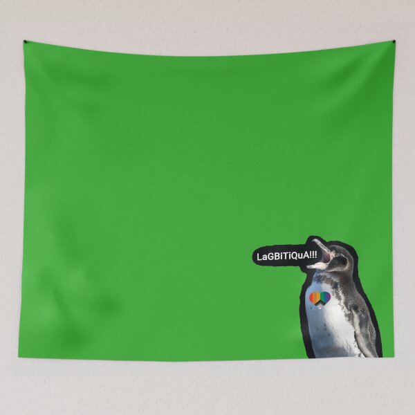 Artikelvorschau, Bright Green #35B02C Galapagos Penguin screams LAGBITIQUA (lgbtqia+) entworfen und verkauft von SBPenguins.