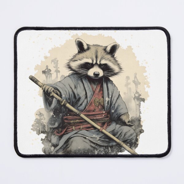 Item preview, One-Armed Warrior: Retired Raccoon Ninja Master designed and sold by Blackstylez.