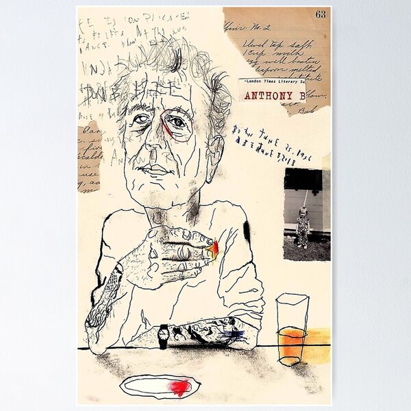 Item preview, Anthony Bourdain Drinking designed and sold by VelmaLevy.