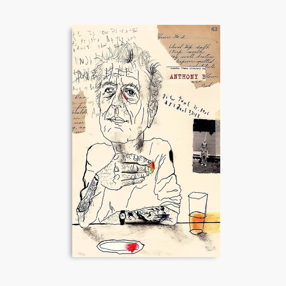 Anthony Bourdain Drinking Photographic Print