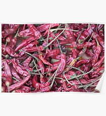 Red chili spicy pattern Poster