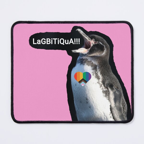 Item preview, Pink #F699CD Galapagos Penguin screams LAGBITIQUA (lgbtqia+) designed and sold by SBPenguins.