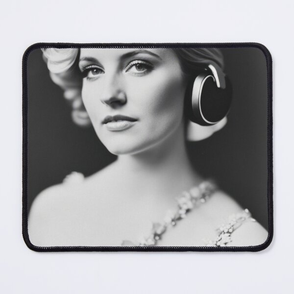 Item preview, 1950s Headphones - Classic B&W Portraits designed and sold by ROBIN MACGREGOR.