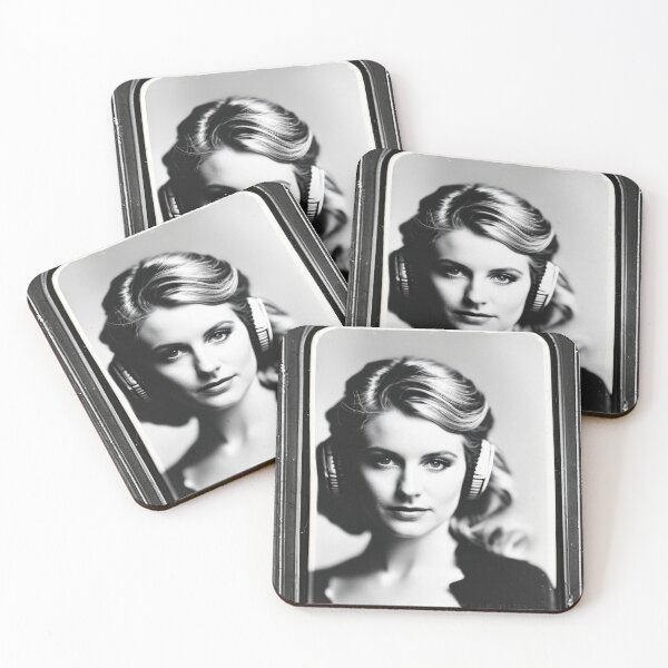 Item preview, 1950s Headphones - Classic B&W Portraits designed and sold by ROBIN MACGREGOR.