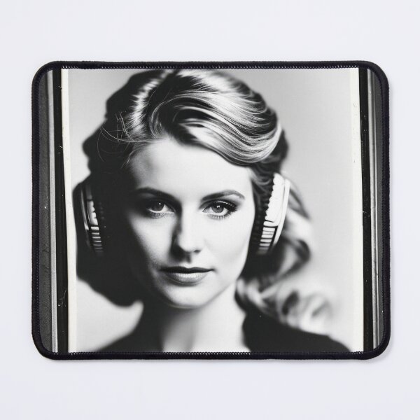 Item preview, 1950s Headphones - Classic B&W Portraits designed and sold by ROBIN MACGREGOR.