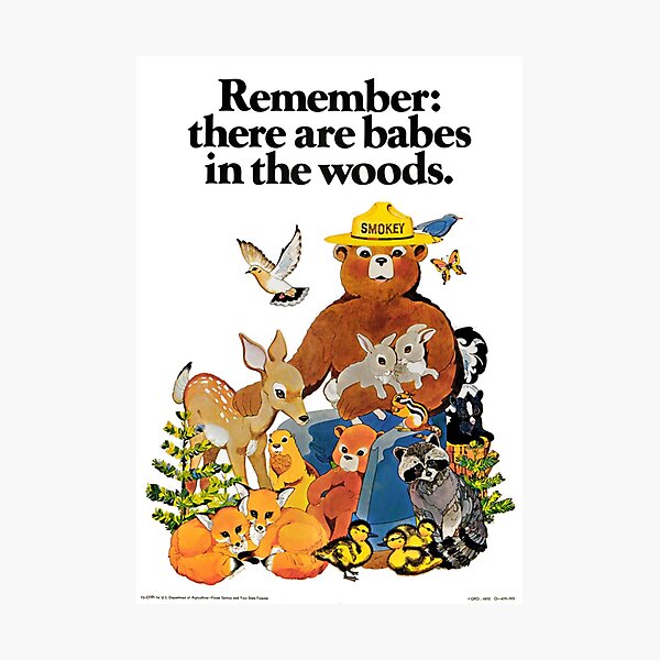 Remember there are babes in the woods. Photographic Print