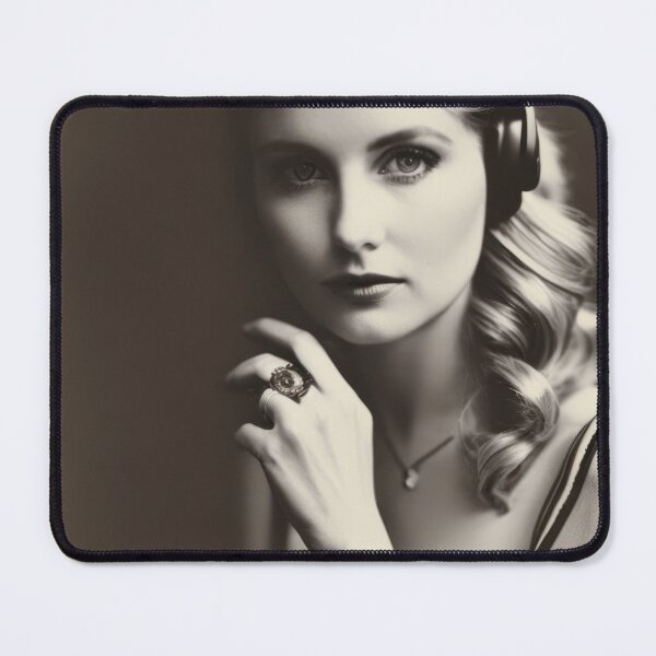 Item preview, 1950s Headphones - Classic B&W Portraits designed and sold by ROBIN MACGREGOR.