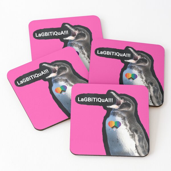 Artikelvorschau, Fuchsia #FC46AA Galapagos Penguin screams LAGBITIQUA (lgbtqia+) entworfen und verkauft von SBPenguins.
