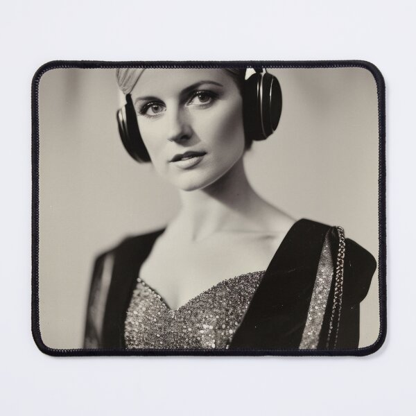 Item preview, 1950s Headphones - Classic B&W Portraits designed and sold by ROBIN MACGREGOR.