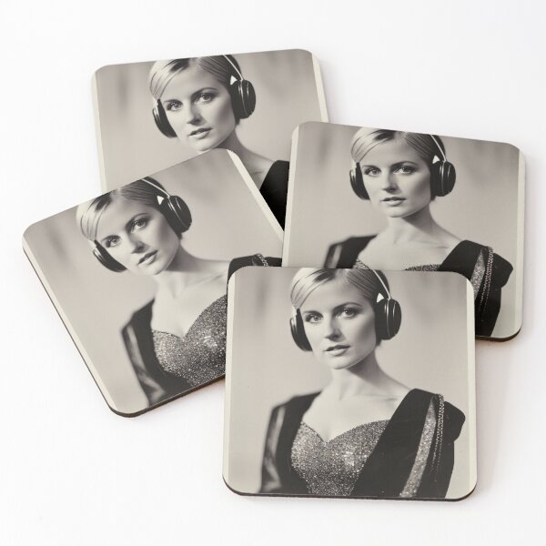 Item preview, 1950s Headphones - Classic B&W Portraits designed and sold by ROBIN MACGREGOR.