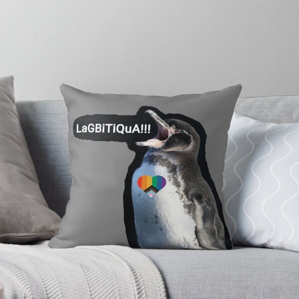 Artikelvorschau, Grey #808080 Galapagos Penguin screams LAGBITIQUA (lgbtqia+) entworfen und verkauft von SBPenguins.