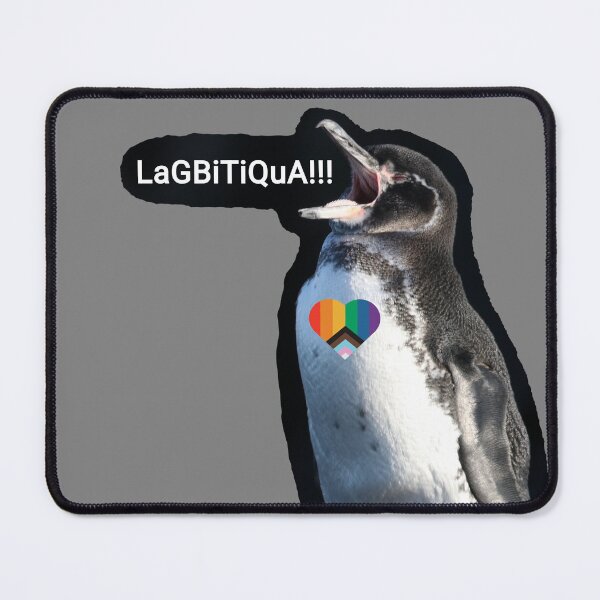 Item preview, Grey #808080 Galapagos Penguin screams LAGBITIQUA (lgbtqia+) designed and sold by SBPenguins.