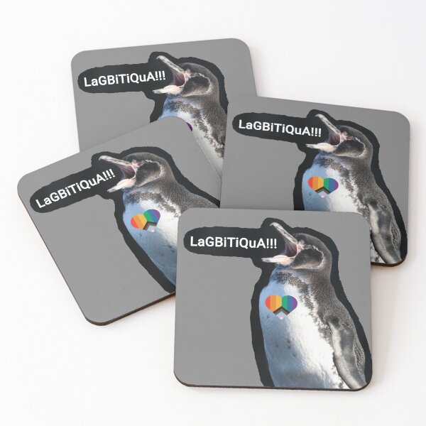 Artikelvorschau, Grey #808080 Galapagos Penguin screams LAGBITIQUA (lgbtqia+) entworfen und verkauft von SBPenguins.