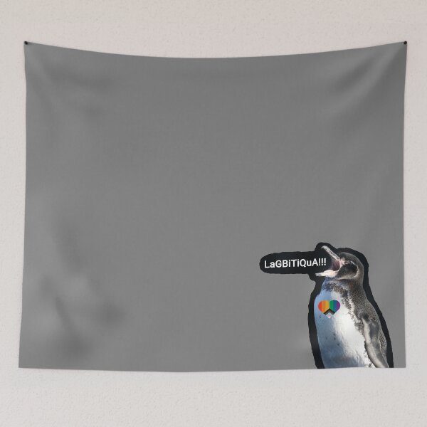 Artikelvorschau, Grey #808080 Galapagos Penguin screams LAGBITIQUA (lgbtqia+) entworfen und verkauft von SBPenguins.