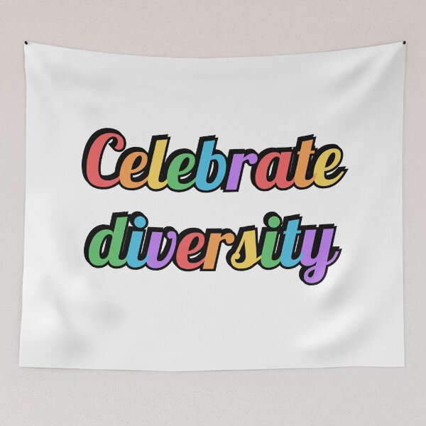 Item preview, CELEBRATE DIVERSITY colorful rainbow colors designed and sold by Inspirationmotivation.
