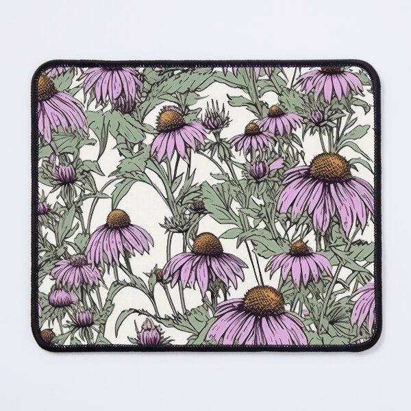 Item preview, Purple Coneflower Flower Pattern - Wildflower Illustration designed and sold by FloralDecorShop.