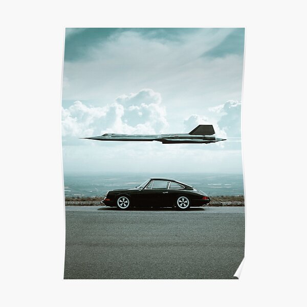 sr-71 blackbird et porsche Poster