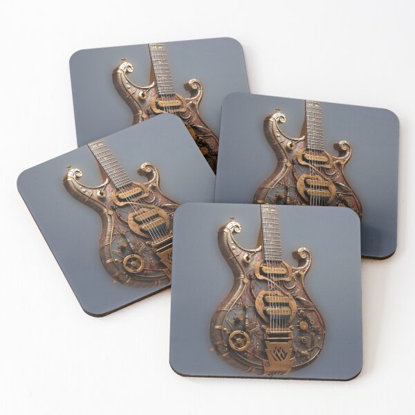Item preview, Intricate  illustration of a Steampunk Guitar   designed and sold by Paul Fleet.
