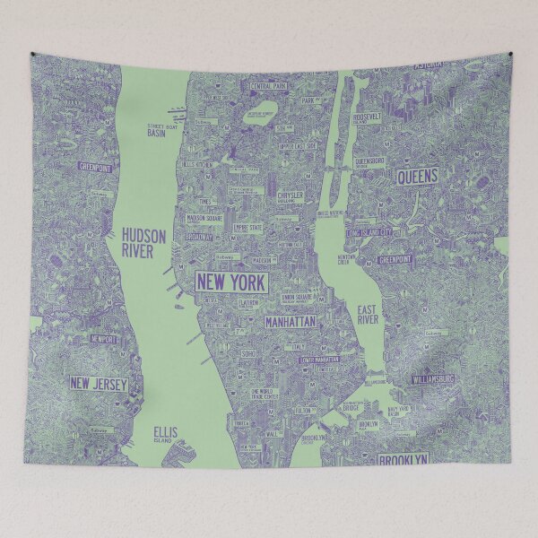 Item preview, Nyc New york city map print art poster drawing designed and sold by oliver polanski.