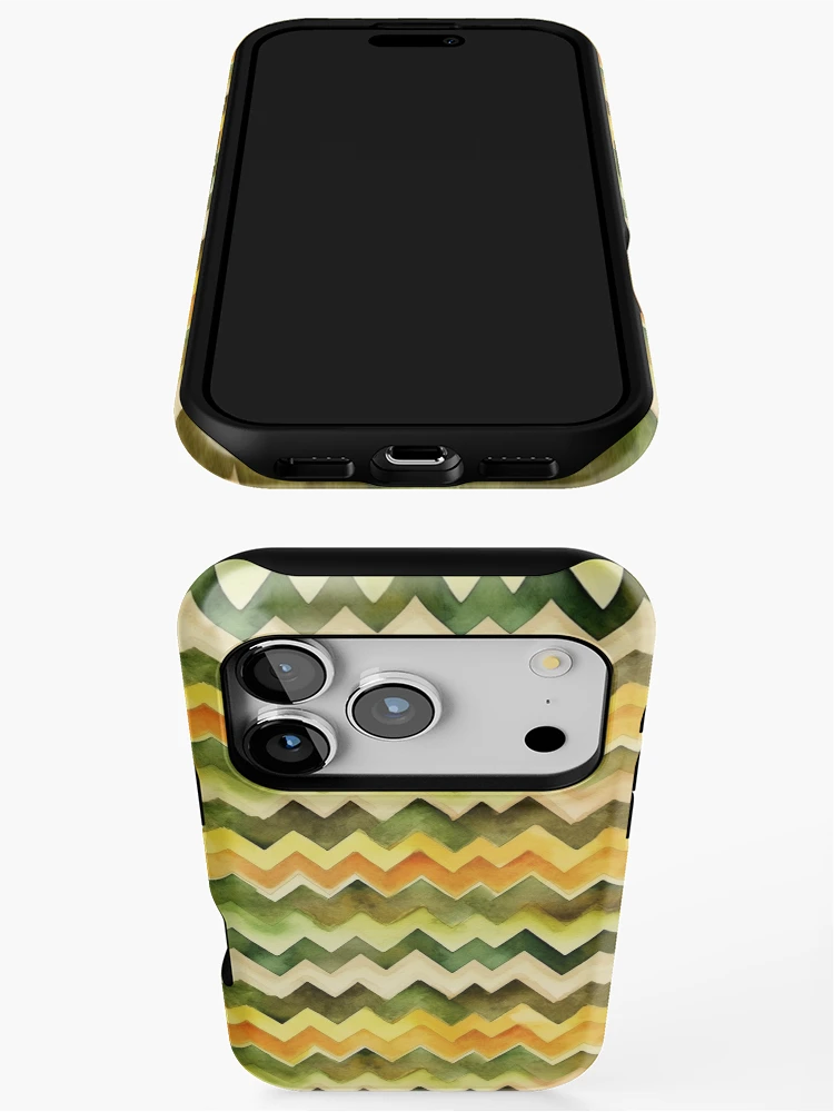 Thumbnail 3 of 4, iPhone Case, Retro Chevron Pattern designed and sold by TheThreePixels.
