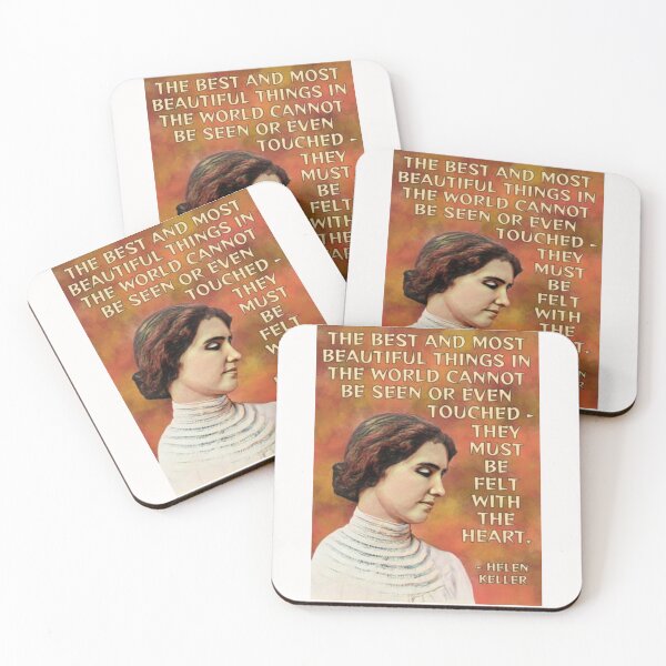 Item preview, Radical Feminist Quote - Helen Keller - The Best And Most Beautiful Things In The World Cannot Be Seen Or Even Touched They Must Be Felt With The Heart designed and sold by LethalPixieDust.