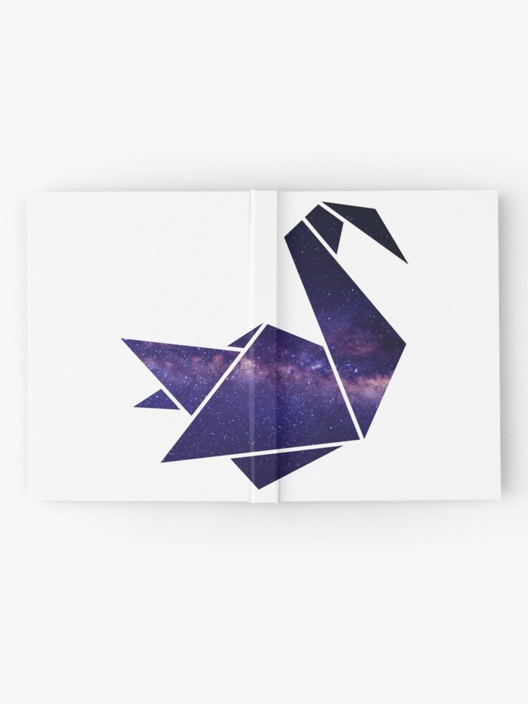 Origami Swan Stencil Galaxy Hardcover Journal