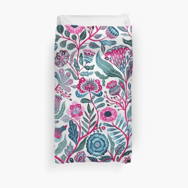 Endlessly growing - pink and turquoise Duvet Cover