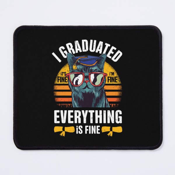 Item preview, I Graduated Funny Graduating Class 2023 Cool Grad Cat Sunset designed and sold by GravitiTees.