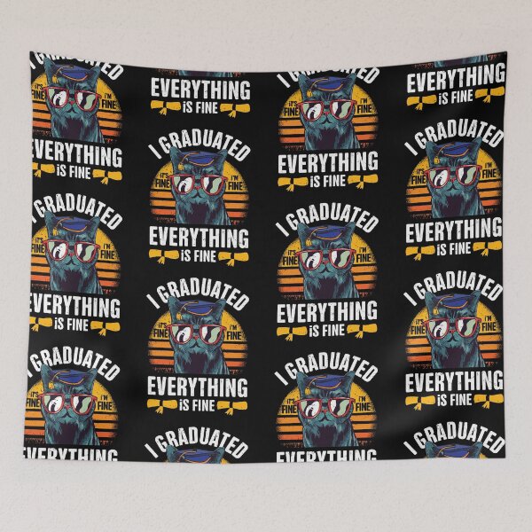 Item preview, I Graduated Funny Graduating Class 2023 Cool Grad Cat Sunset designed and sold by GravitiTees.