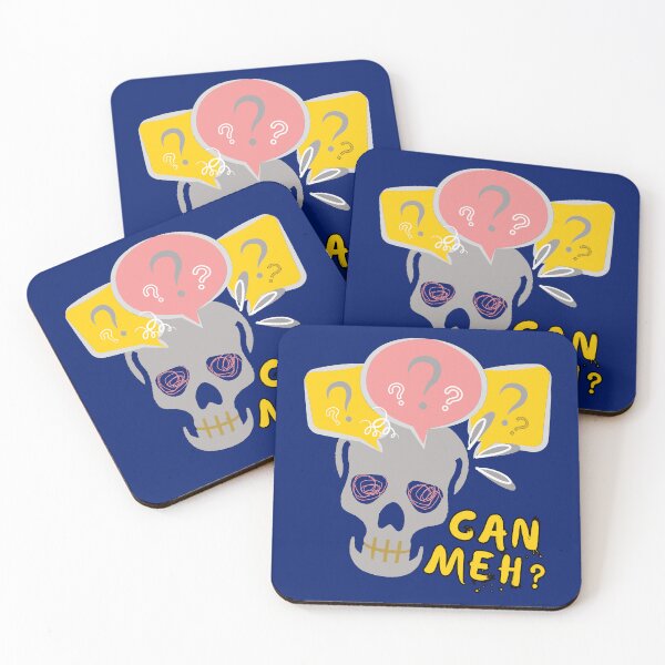 Item preview, Cute skeleton Can Meh Question Mark Singlish designed and sold by OwlCanvas.